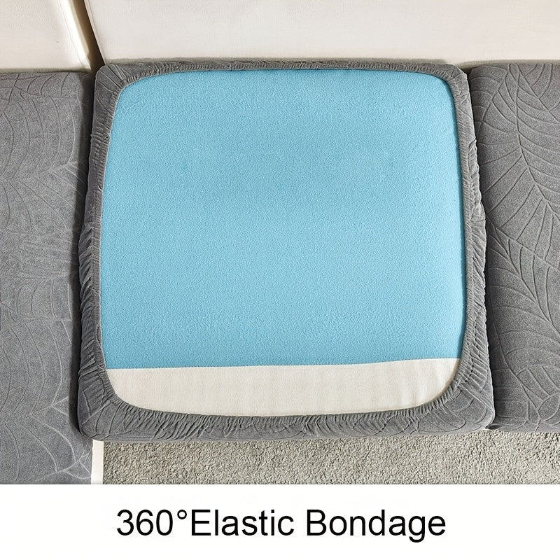 Waterproof Jacquard Sofa Cushion Cover with Leaf Pattern for 1/2/3-Seater and Sectional Sofas Machine Washable Living Room Home Decor