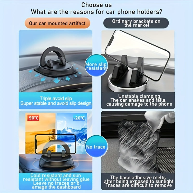 Soporte universal para teléfono de coche, rotación de 360°, impermeable, con pinza antideslizante