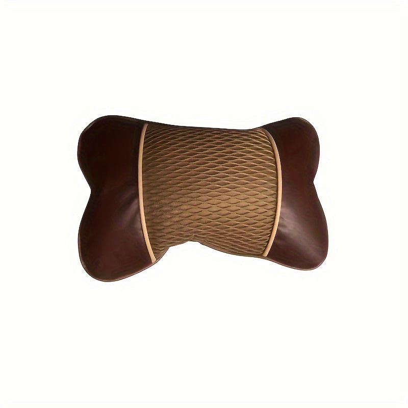 Ergonomic Car Neck Pillow Breathable Faux Leather Headrest with Mesh Ventilation
