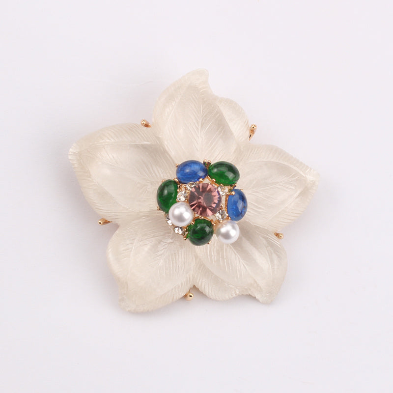 Enamel Flower Brooch for Women Stylish Jewelry Accessory Gift