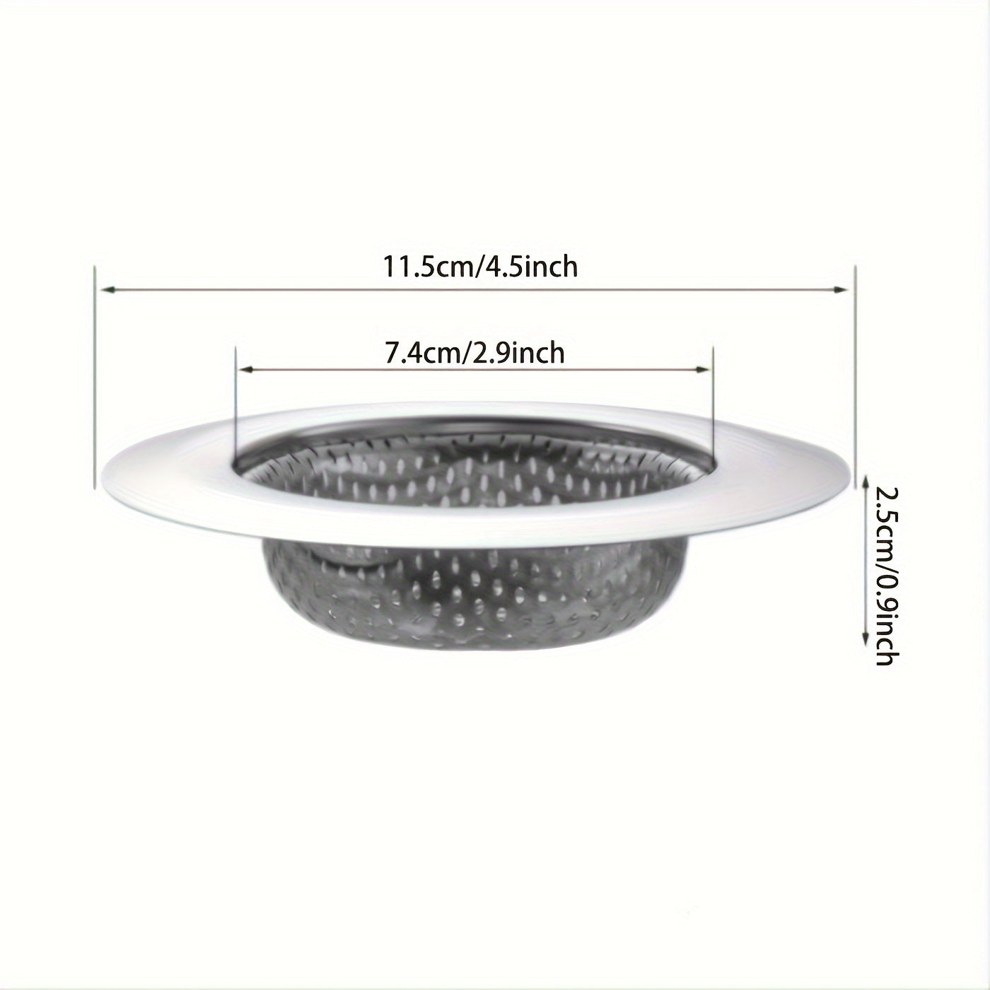 Stainless Steel Kitchen Sink Strainer Large Capacity Wide Rim Food Catcher Basket