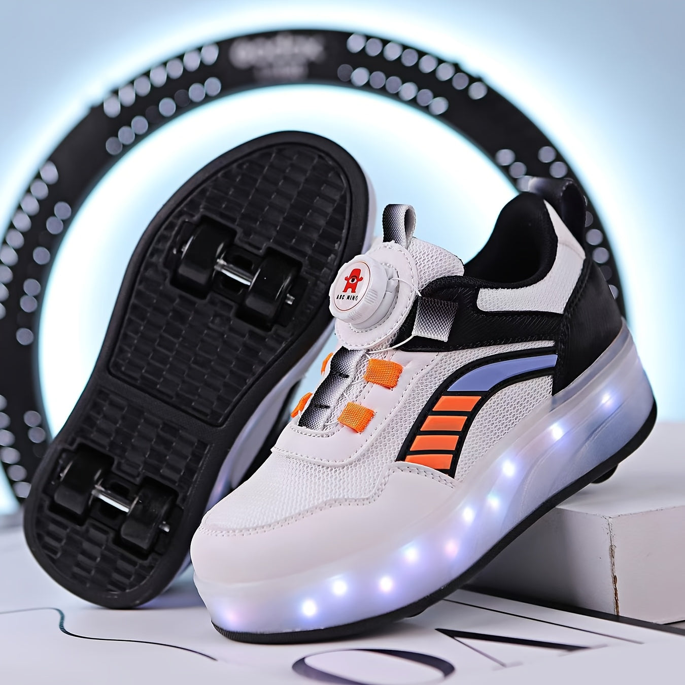 Kids' LED Flash Roller Skates for Boys and Girls, USB Rechargeable, Indoor Outdoor, All-Season