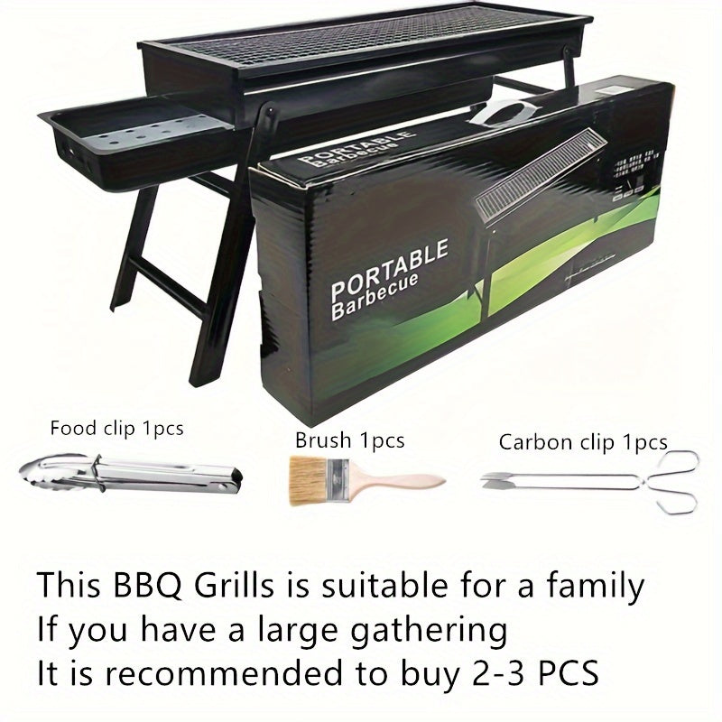 Foldable Stainless Steel Portable BBQ Grill for Camping and Outdoor Picnics