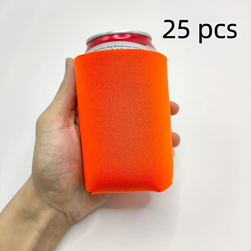 25 Black and White Can Cooler Sleeves for 12oz and 16oz Cans, Party and Outdoor Use