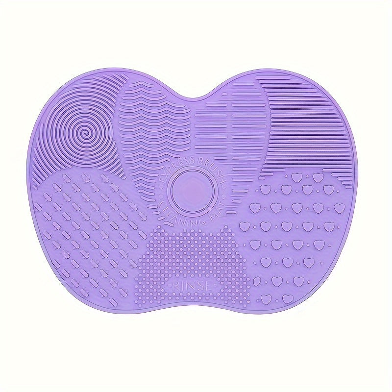 Silicone Beauty Tool Cleaner Pad Apple-Shaped Textured Surface for Makeup