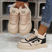 Women's Fleece-Lined High-Top Boots Winter Thick Sole Casual Shoes