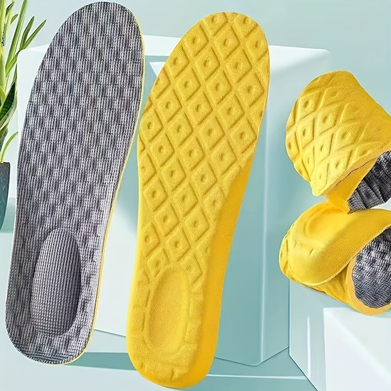 Unisex Latex 4D Arch Support Insoles Breathable Shock-Absorbing