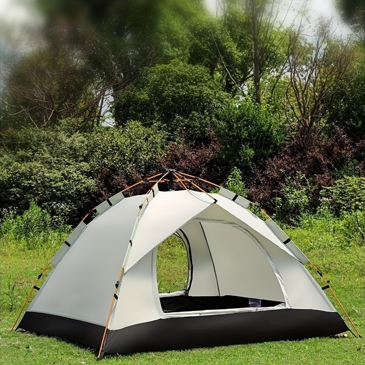 4-Person Waterproof Pop-Up Tent with Fiberglass Poles Oxford Cloth for Camping Hiking Beach