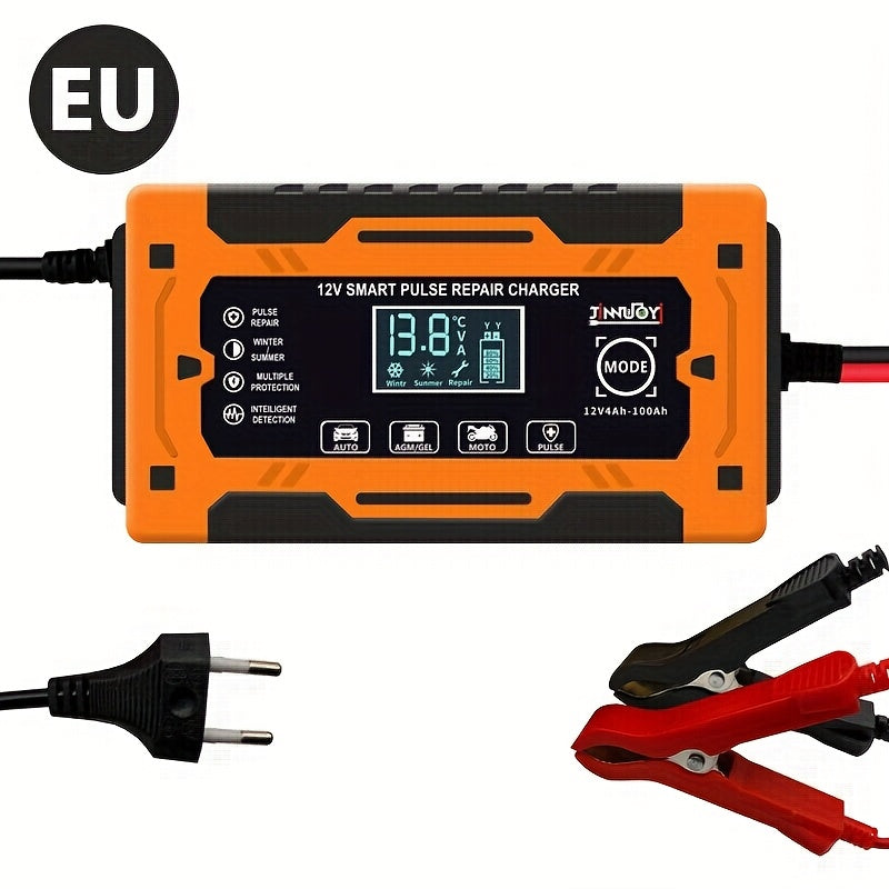 12V 6A To'liq Avtomatik Batareya Zaryadlovchi LCD Ko'rsatkich va Tez Zaryadlash bilan