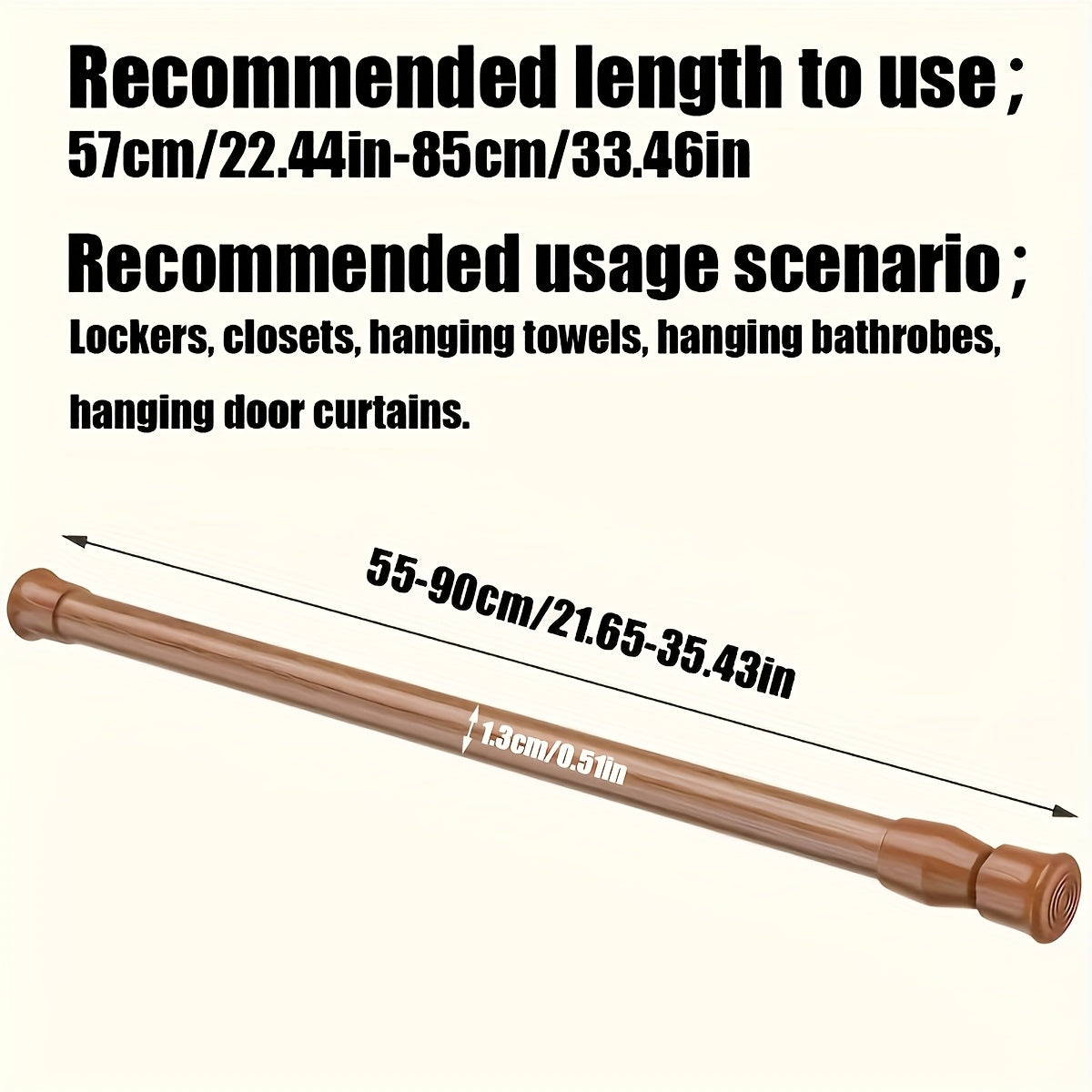 Qishloq va eshik pardalari uchun bahor yuklangan metall sochiq bar, teshiksiz tortish montaji.