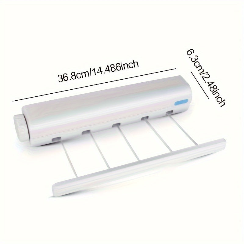 tendedero retráctil de pared con 4 líneas y ganchos para toallas