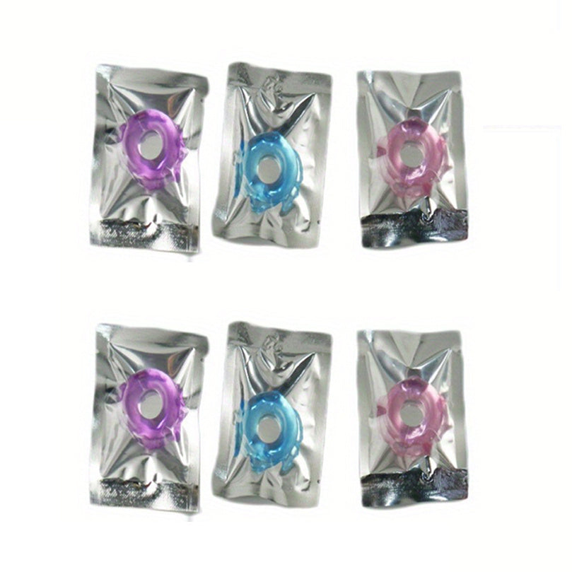 Men Soft Stretchy Cock Rings Set with Colorful Designs for Delay Control