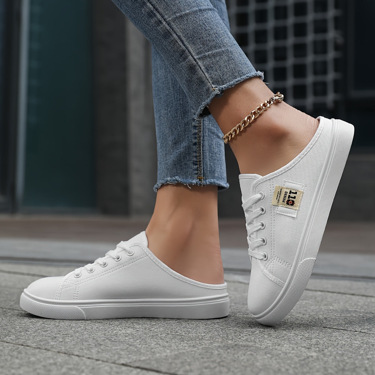 Ladies Casual Slip-On Mules Breathable Comfortable Solid Color