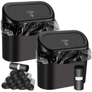 Compact Car Trash Can with Lid Leakproof Waterproof Includes Garbage Bags for Vehicle and Home Storage