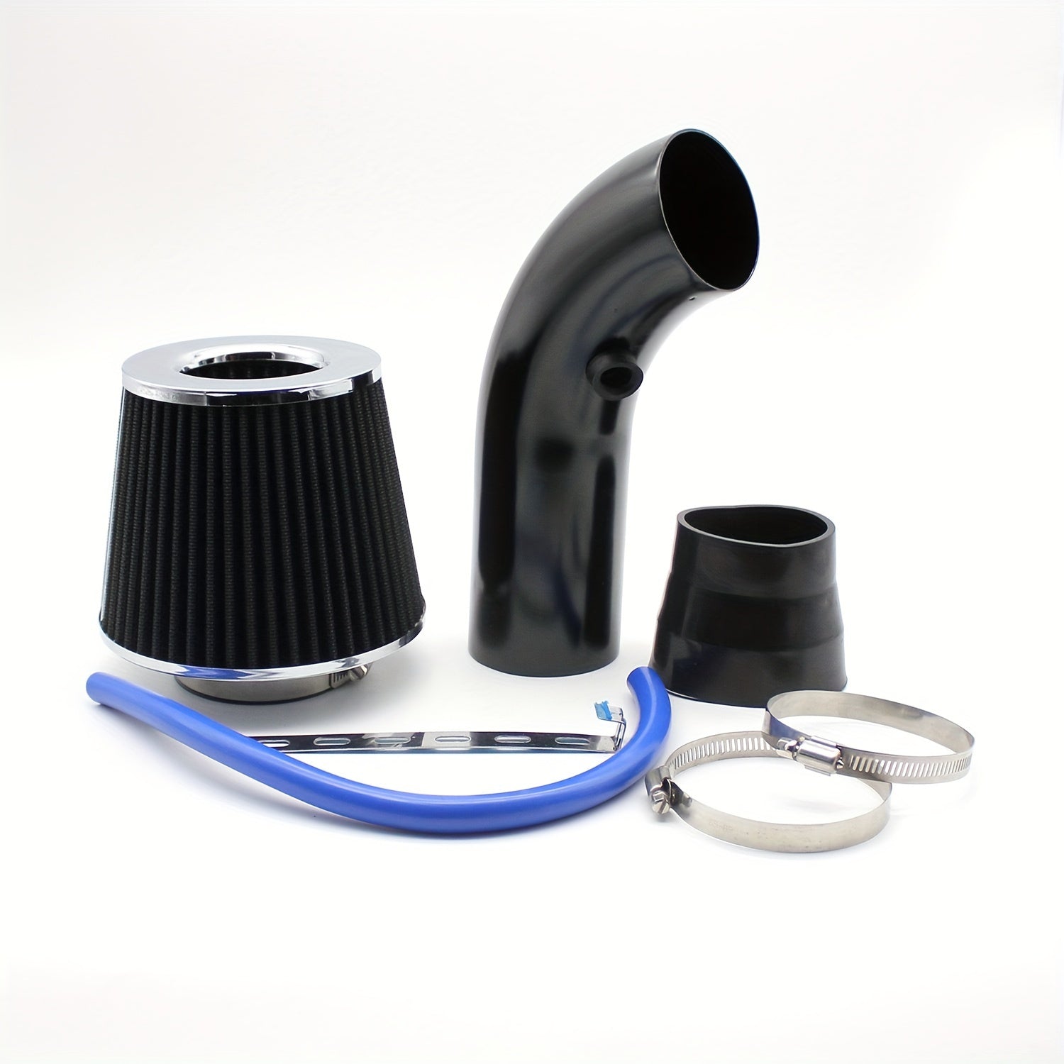 Universal Aluminum 76mm 3-Inch Air Intake Filter Pipe Kit Car Modification