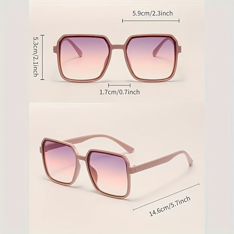 Set of 3 Women’s Square Fashion Glasses with Anti-Glare Plastic Frames