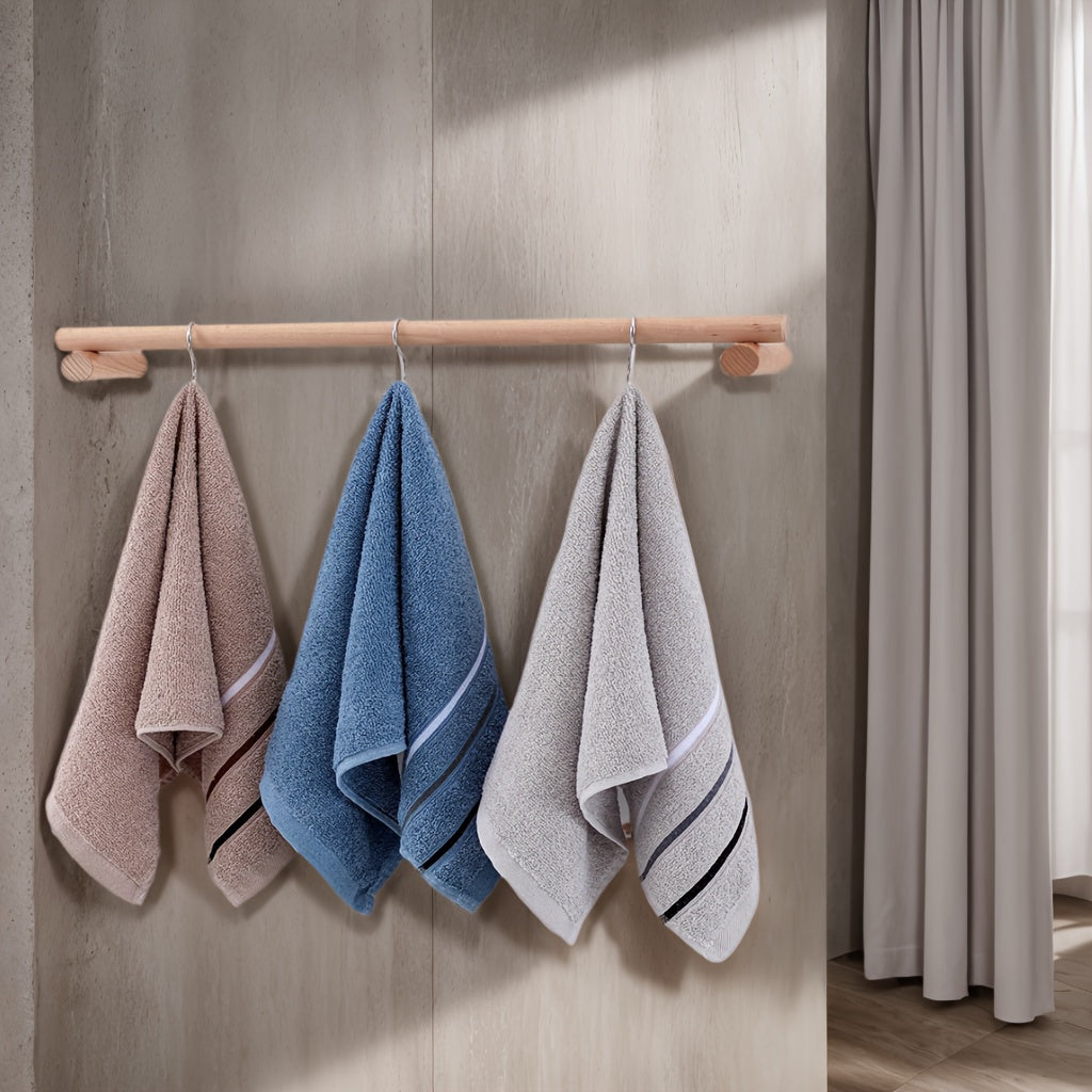 Bath Towel Set Geometric Pattern Soft Cotton High Absorbency Elegant Collection