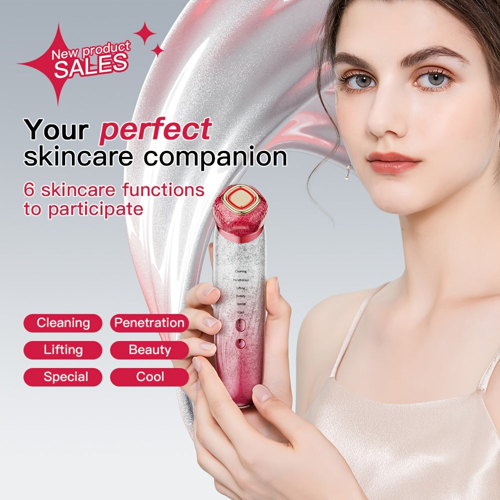 Multifunctional Beauty Device with Color Light Vibration Ice Warmth Modes for Skincare