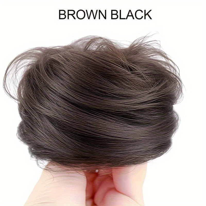 Women Synthetic Hair Bun Ponytail Extension 3-Inch Elastic Donut for Casual and Party Wear