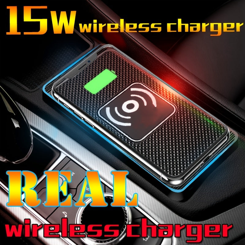 Wireless Car Charger Pad Qi Fast Charging Non Slip Phone Holder for Android iPhone