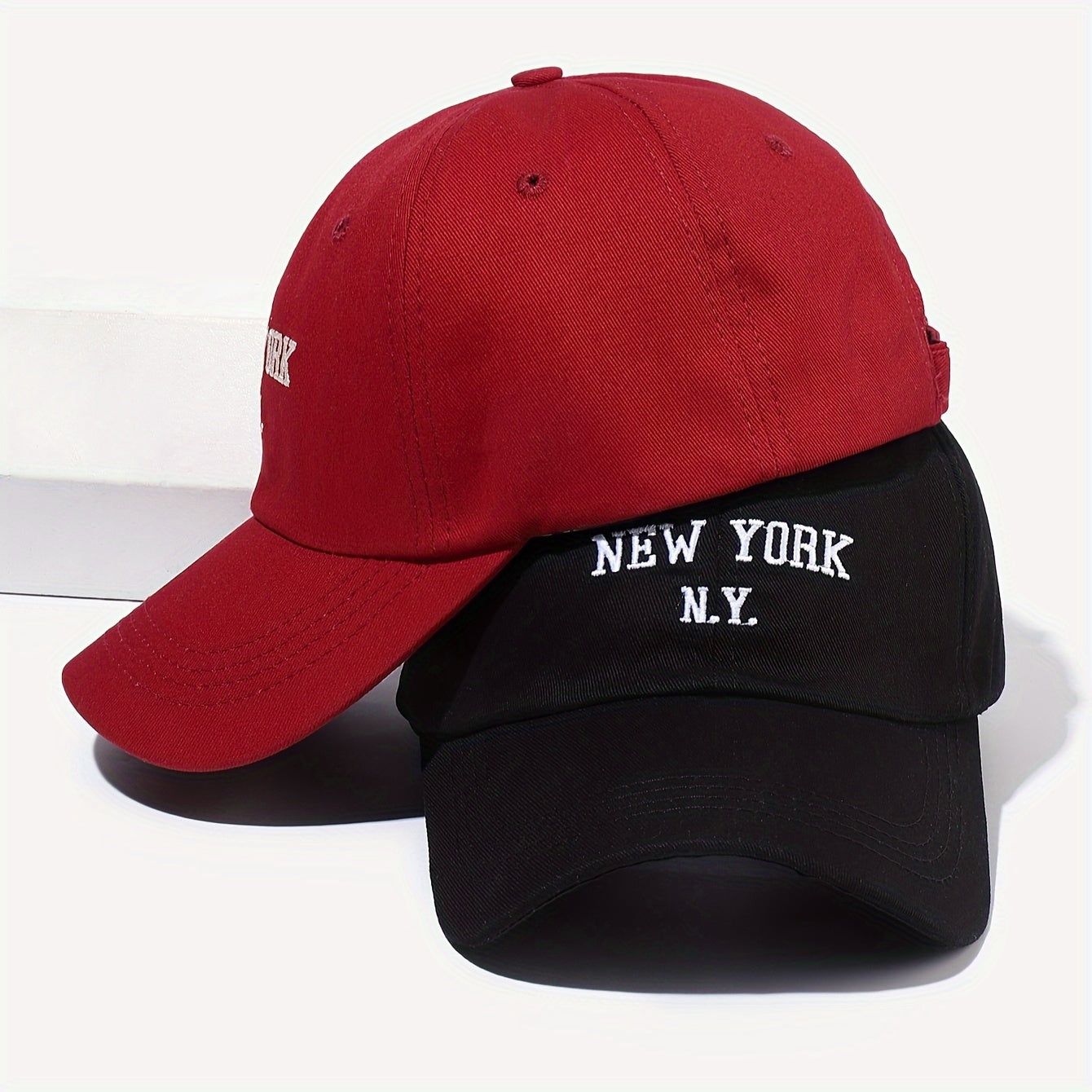 2 dona YANGI YORK N.Y. tikilgan beysbol shlyapa to'plami, ochiq havoda dam olish ta'tillari uchun mukammal