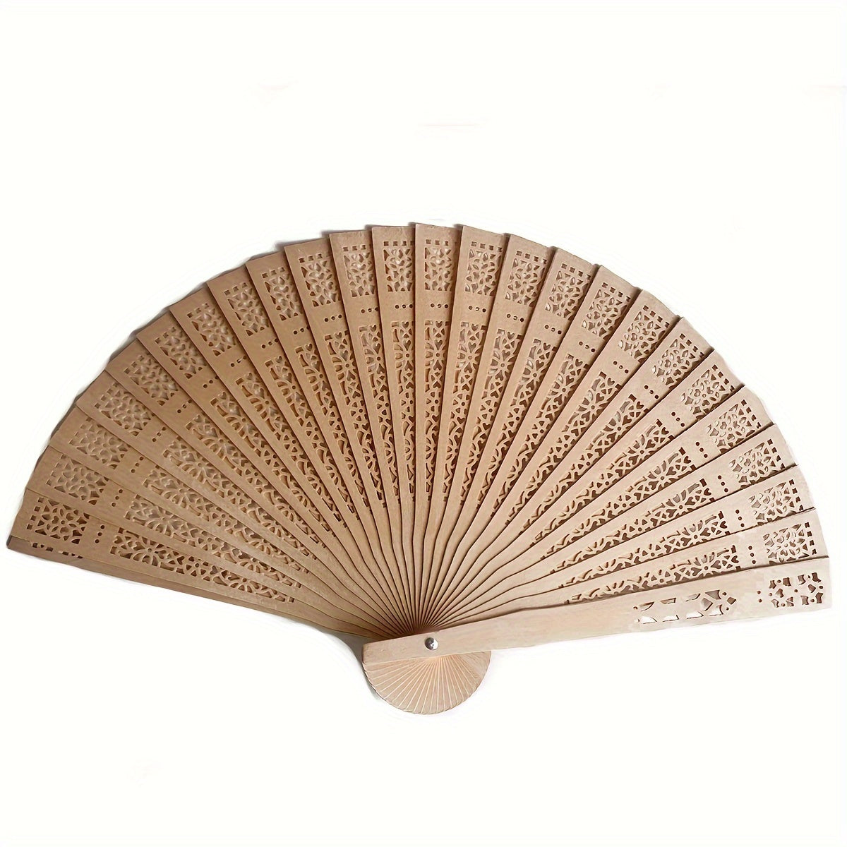 Set of 24 Elegant Wooden Folding Wedding Fans for Bridal Party Favors
