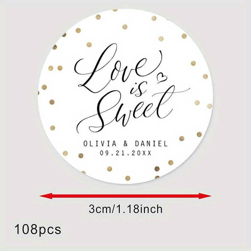 Personalized Bridal Shower Labels Custom Thank You Stickers Name and Date Recyclable Matte Finish