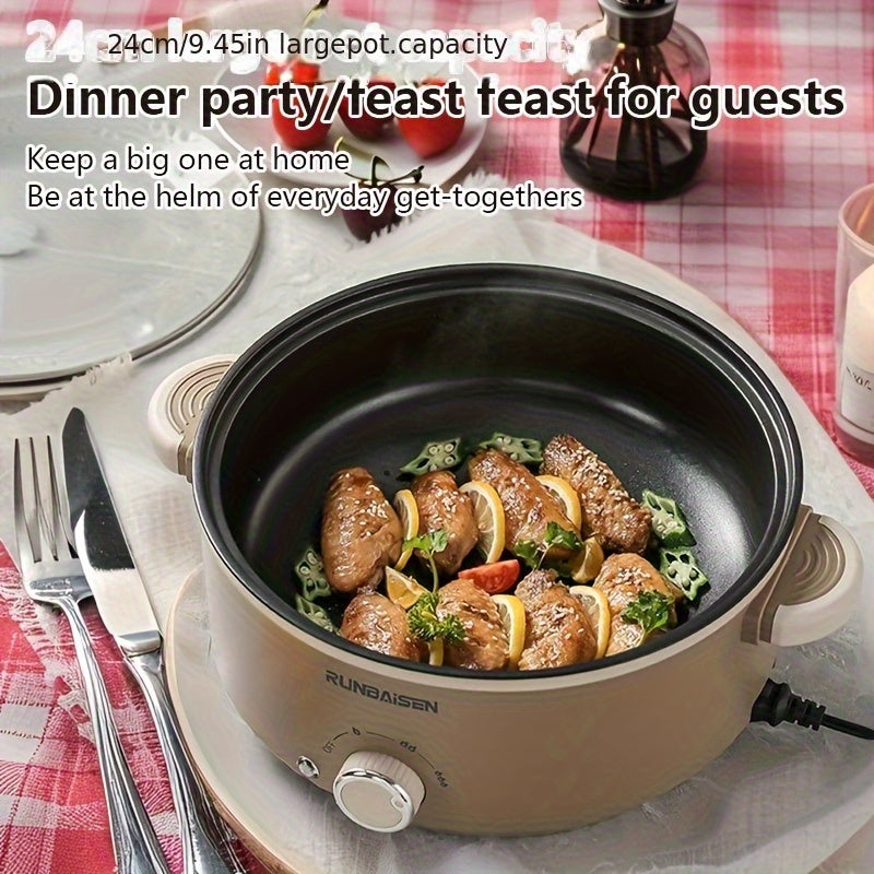 Olla eléctrica multifunción para cocinar en dormitorios, utensilios antiadherentes, múltiples métodos