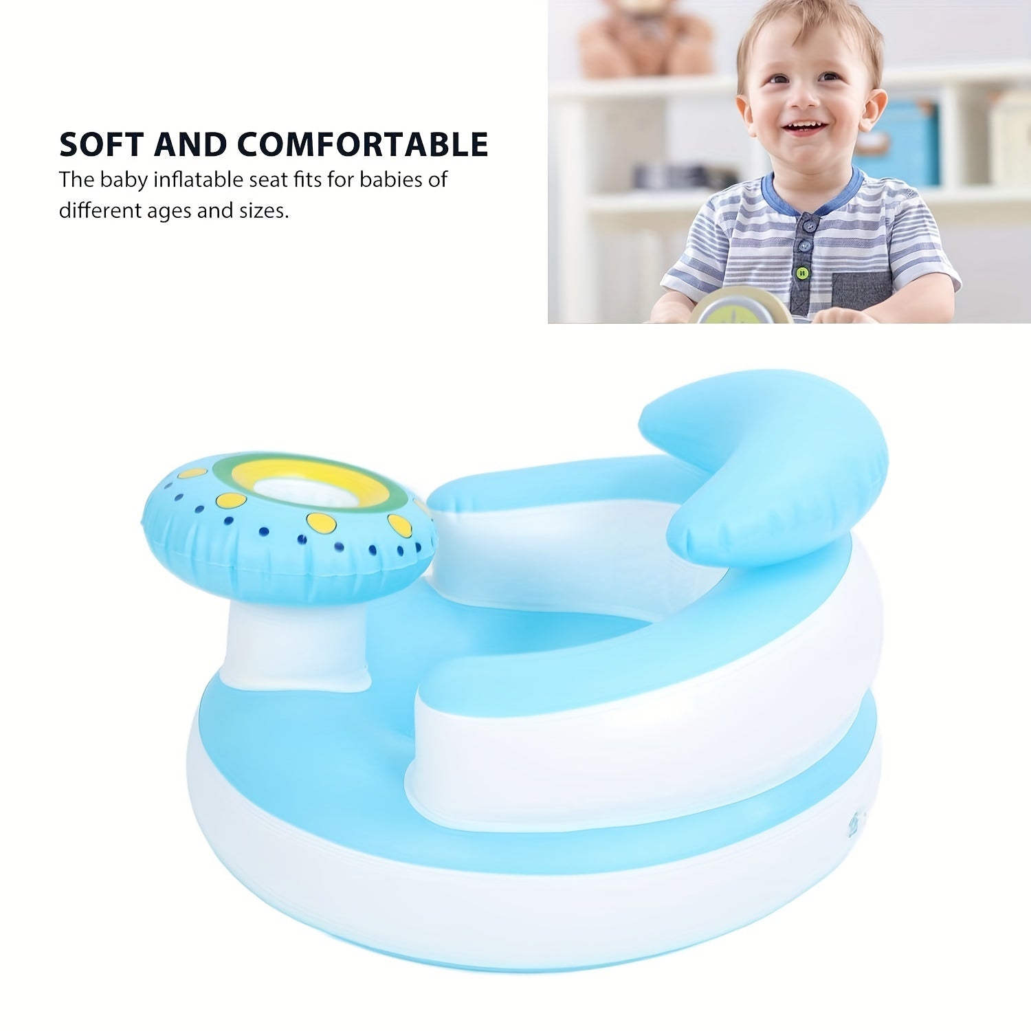 Inflatable Baby Chair for Toddlers with Air Pump PVC Material Summer Use