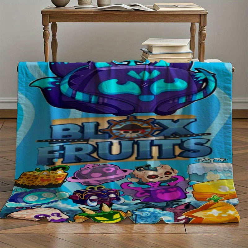 Anime-Themed Flannel Fleece Blanket All-Season Cozy Throw for Home Office Car Camping