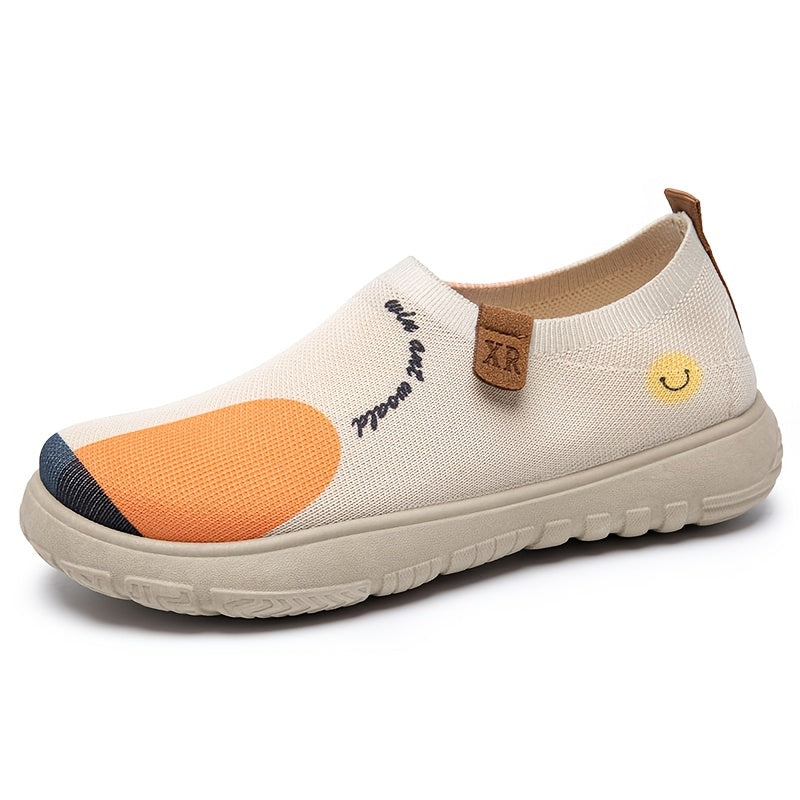 Women Fabric Slip-On Flats Black Comfortable Casual Shoes