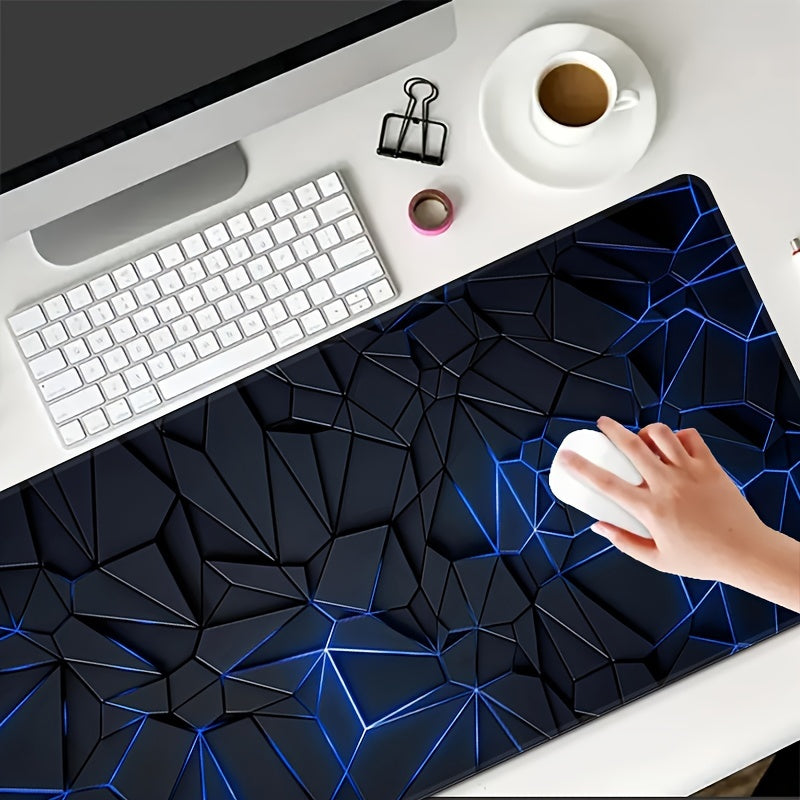 Large Blue 3D Textured Waterproof Non-Slip Rubber Mouse Pad for Gaming and Office