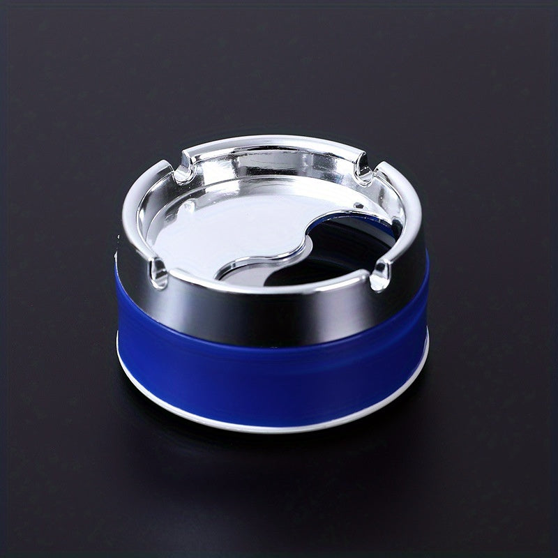 Stainless Steel Ashtray Windproof Rotating Tabletop for Home Decor