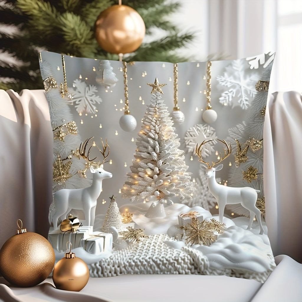 Christmas Snowmen Pillow Cover 44.96cm Square Sofa Living Room Bedroom Decor