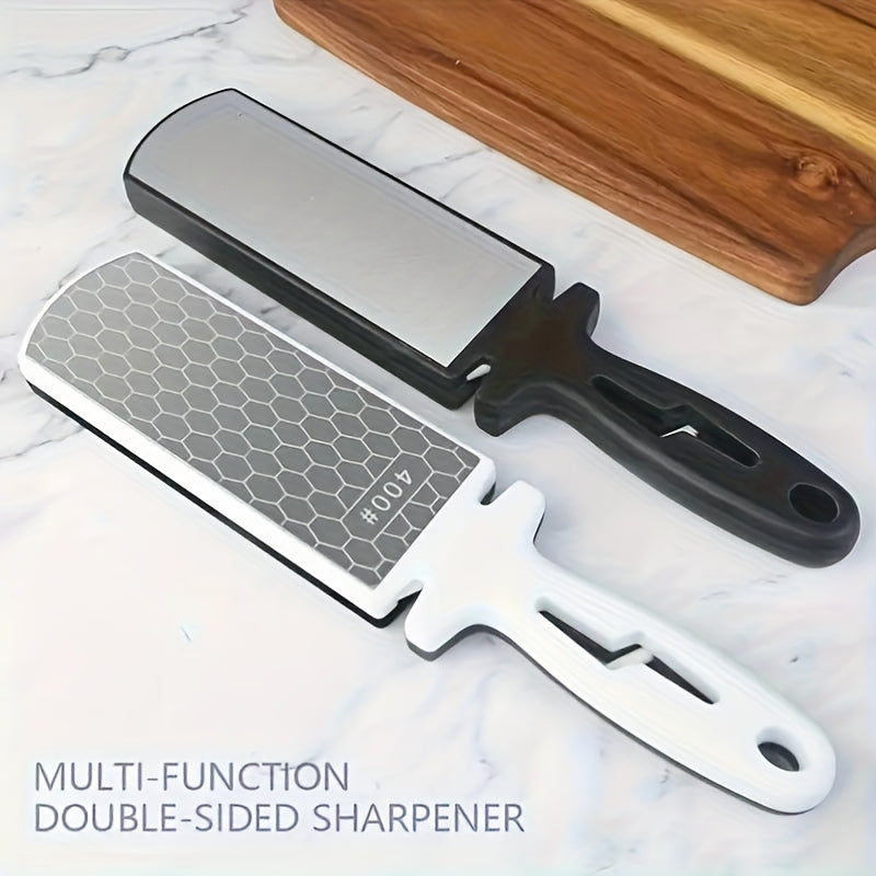 Olmos pichoqni qirqish uchun ikki tomonlama qum toshi, tutqich bilan