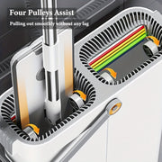 Plastik tekis pol uchun mop va quticha to'plami, qattiq yog'och, plitka va yog'och pol uchun Wringer bilan