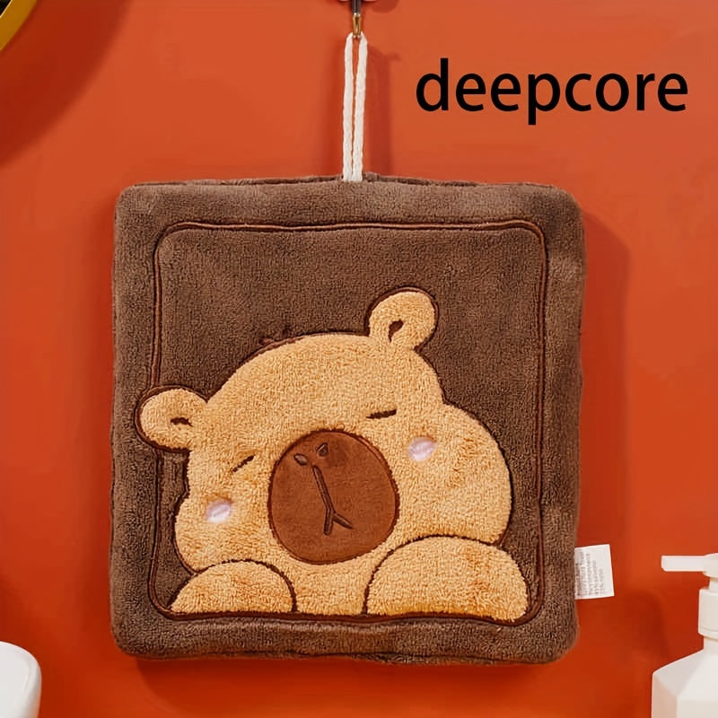 Children's Cartoon Bear Hand Towel Thick Coral Fleece 100% Cotton Soft Absorbent