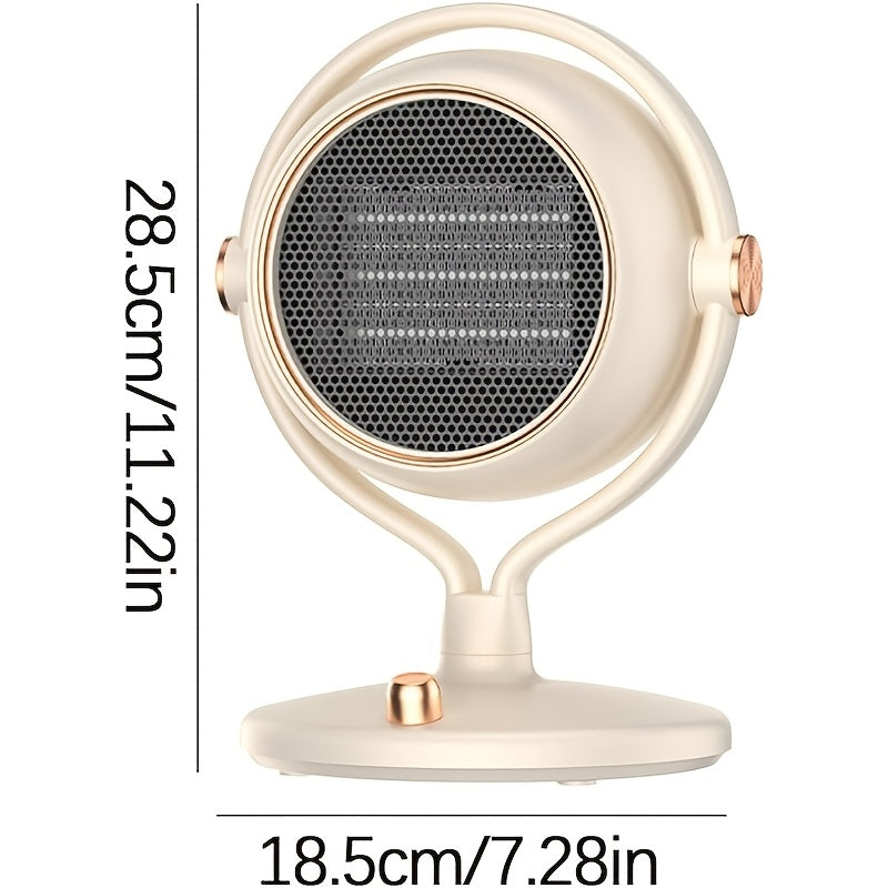 Travel-Friendly Ceramic Space Heater with 2 Heat Levels, Compact Desktop for Indoor Use