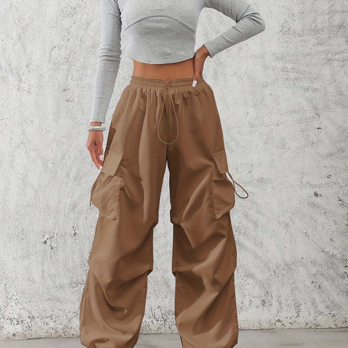 Women's Cargo Pants Polyester Drawstring Waist All-Season Casual Elegant