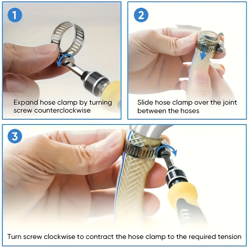 20pcs Stainless Steel Hose Clamps Adjustable Worm Gear for Pipes and Intercoolers