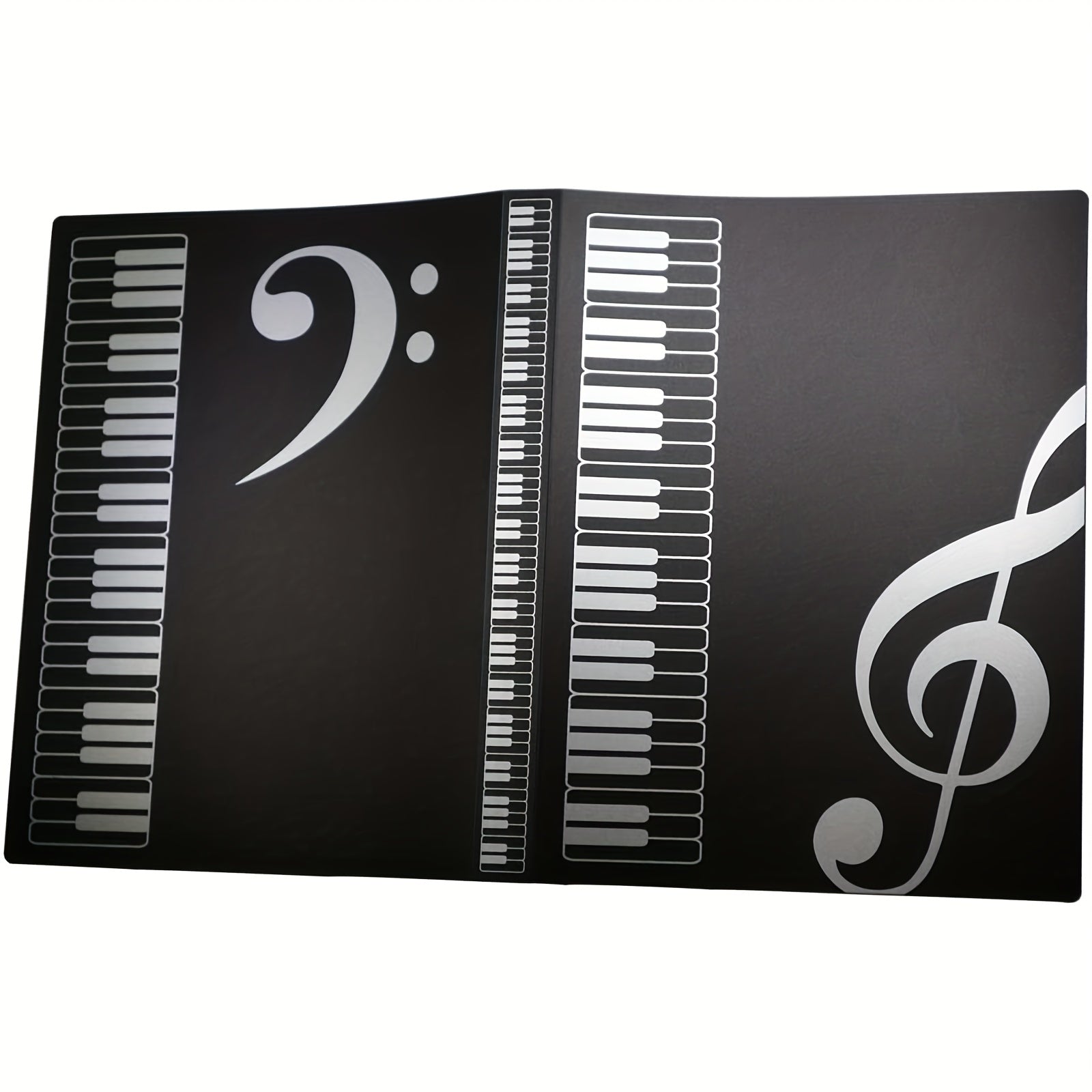 40-Pocket Music Sheet Organizer Folder White Black ABS Contemporary Document File