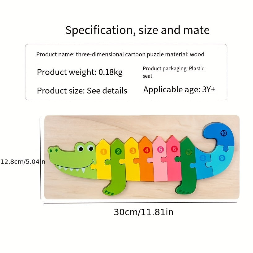 Wooden 3D Puzzles Educational Building Blocks for Toddlers Ages 1-3 Boys Girls