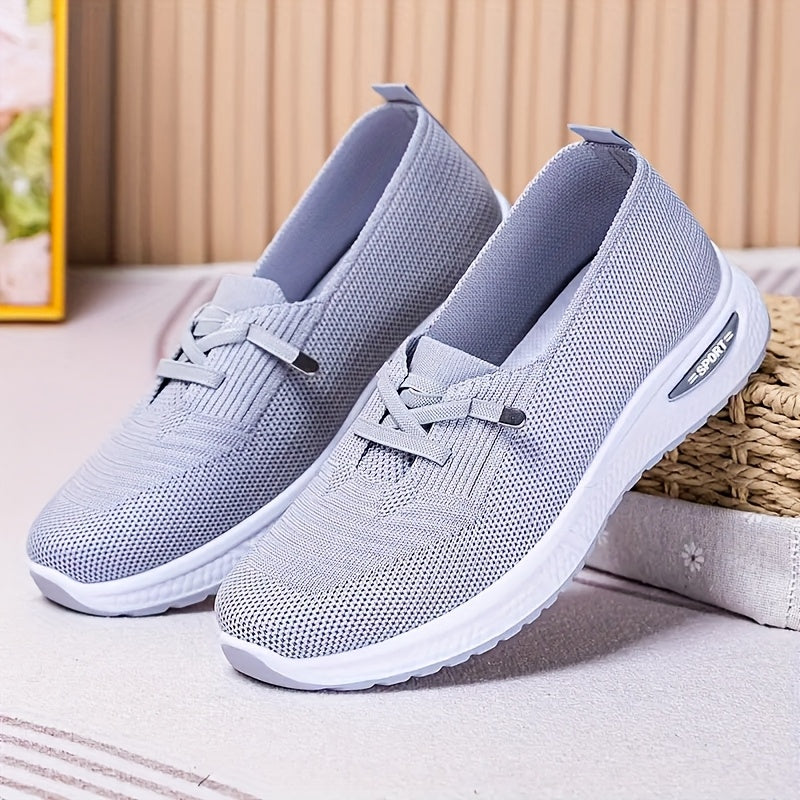 Women's Casual Mesh Slip-On Sneakers Blue Lightweight Comfort