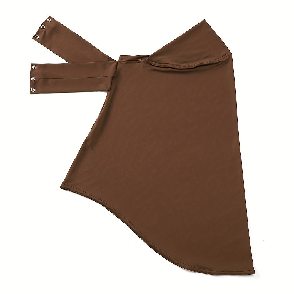 Women's Quick Dry Sports Hijab with Tie Band and Button Closure for Fitness Outdoor Activities