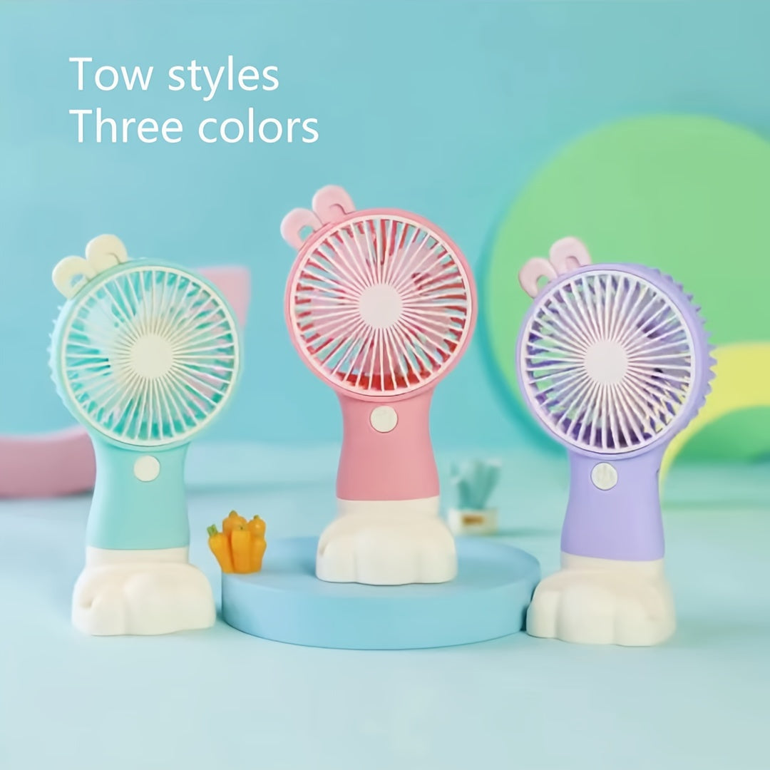 Portable Handheld Fan with Phone Stand, USB Rechargeable, Compact for Travel and Outdoor Use