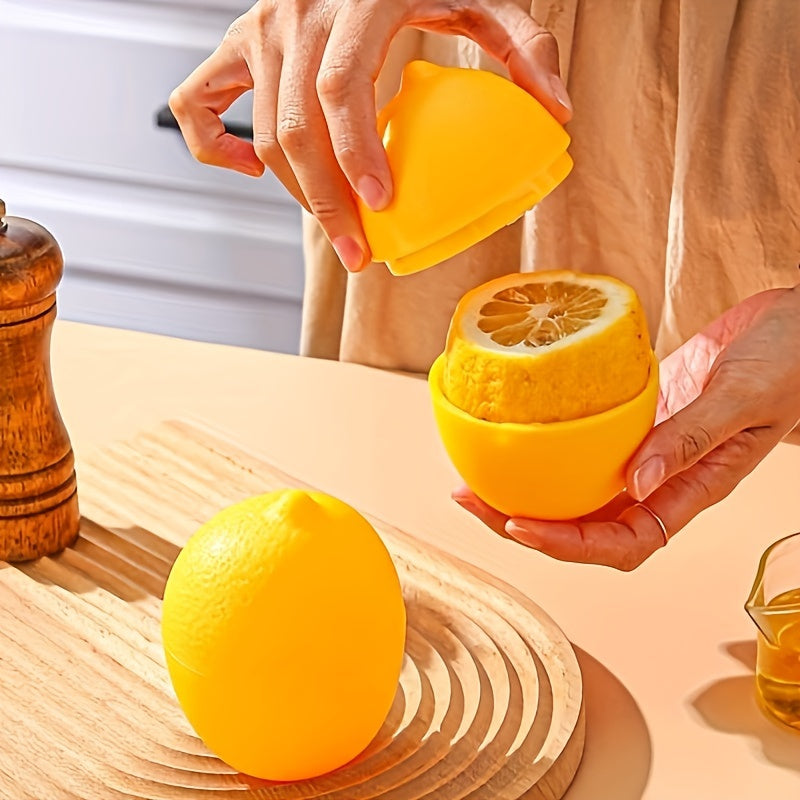 Lemon Shaped Food Storage Box with Lid for Fruits and Vegetables Kitchen Organizer