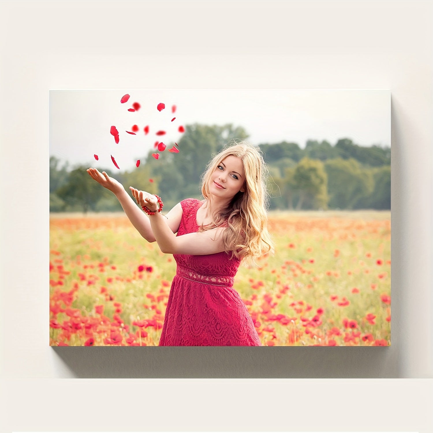 Cartel de lona impermeable en marco de madera, arte de pared personalizado para recuerdos y regalos