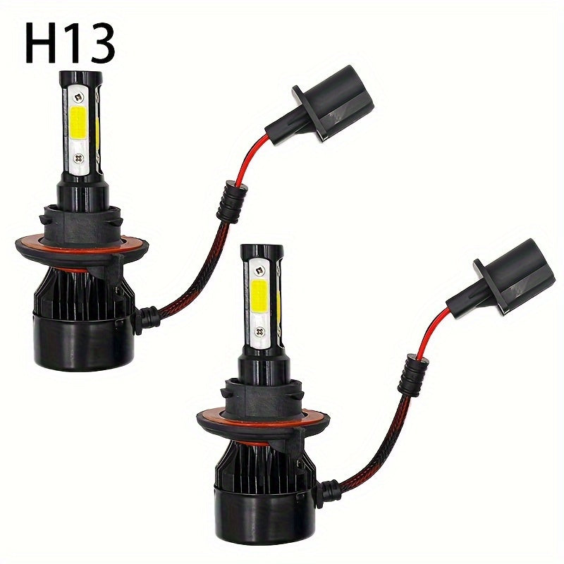 4-Side LED Car Headlight Kit for H4 H7 H8 H11 9005 9006 H13 6000K Bright White 200m Range