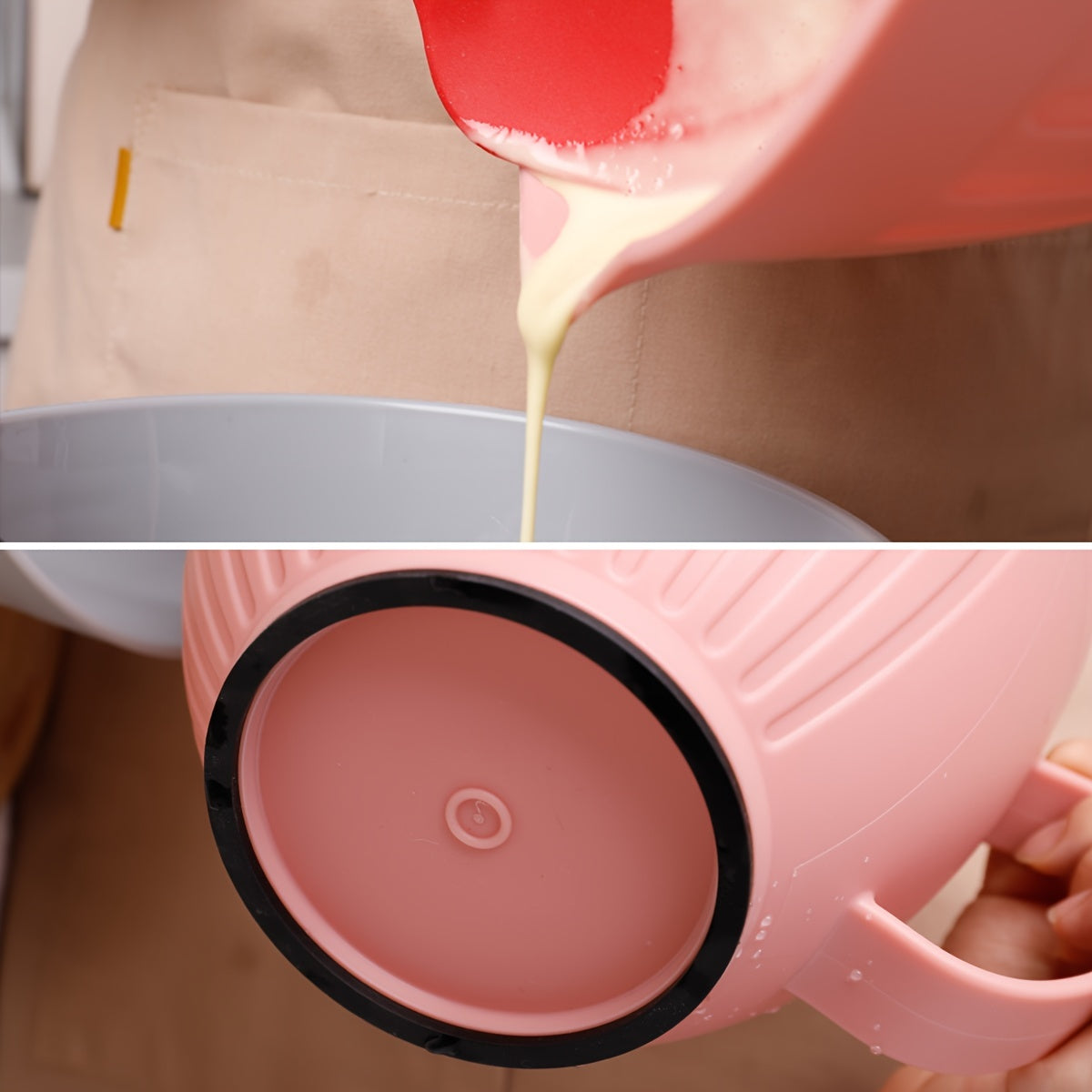 Large Capacity Nordic-Inspired PP Baking Bowl with Handle for Mixing and Storage