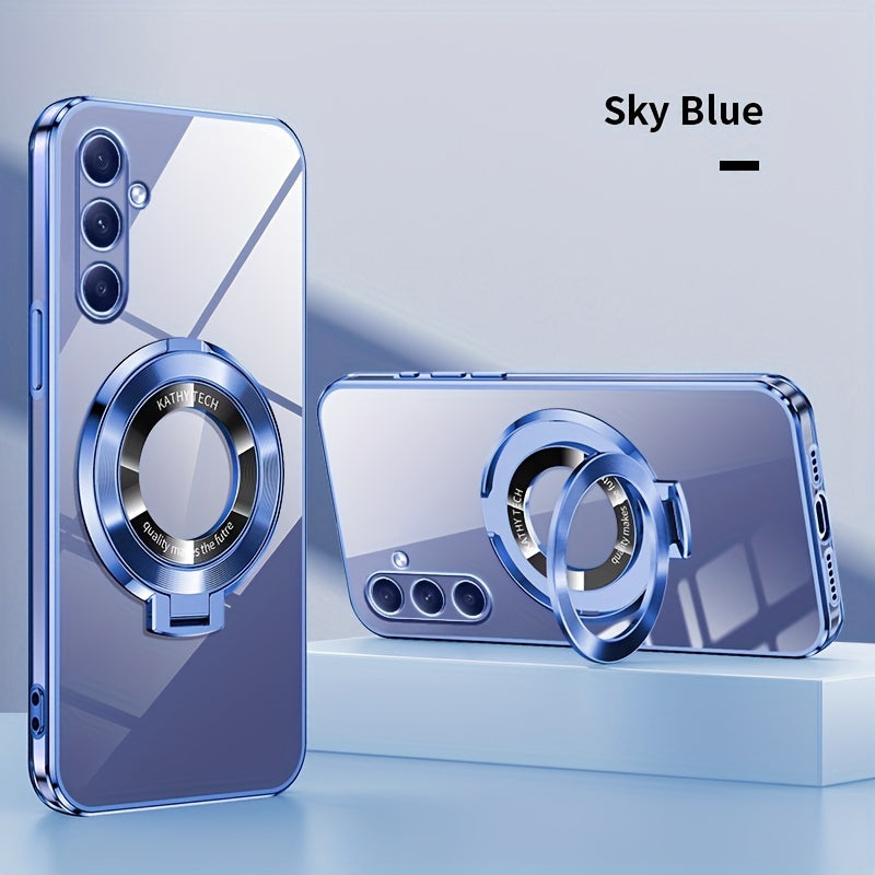 Electroplated Galaxy Phone Case with CD Holder Fall Protection Camera Guard for Samsung Galaxy Series